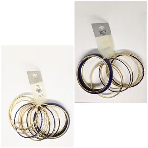 3/20$ Navy Blue And Golden Bracelets Set